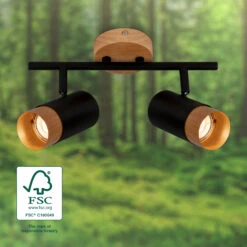 Briloner Plek Wandleuchte, Schwenkbar, Holz, 2-flammig, Schwarz 12 Briloner Plek Wandleuchte, Schwenkbar, Holz, 2-flammig, Schwarz -Briloner Store 015b33c58605211d134a0a42941157de