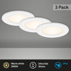 3er Set LED Einbauleuchte, Ø 11,5 Cm, 6 W, Weiß -Briloner Store 084aa25d6cc845609e3fa65056cb0036