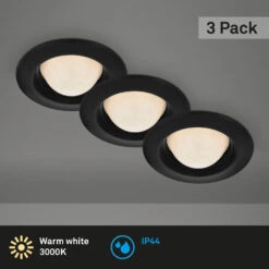 LED Einbauleuchten-Set, Ø9,5 Cm, 3x LED, 3 W, 260 Lm, Schwarz 11 LED Einbauleuchten-Set, Ø9,5 Cm, 3x LED, 3 W, 260 Lm, Schwarz -Briloner Store 0a8af3a5141378b67747d1725add809b