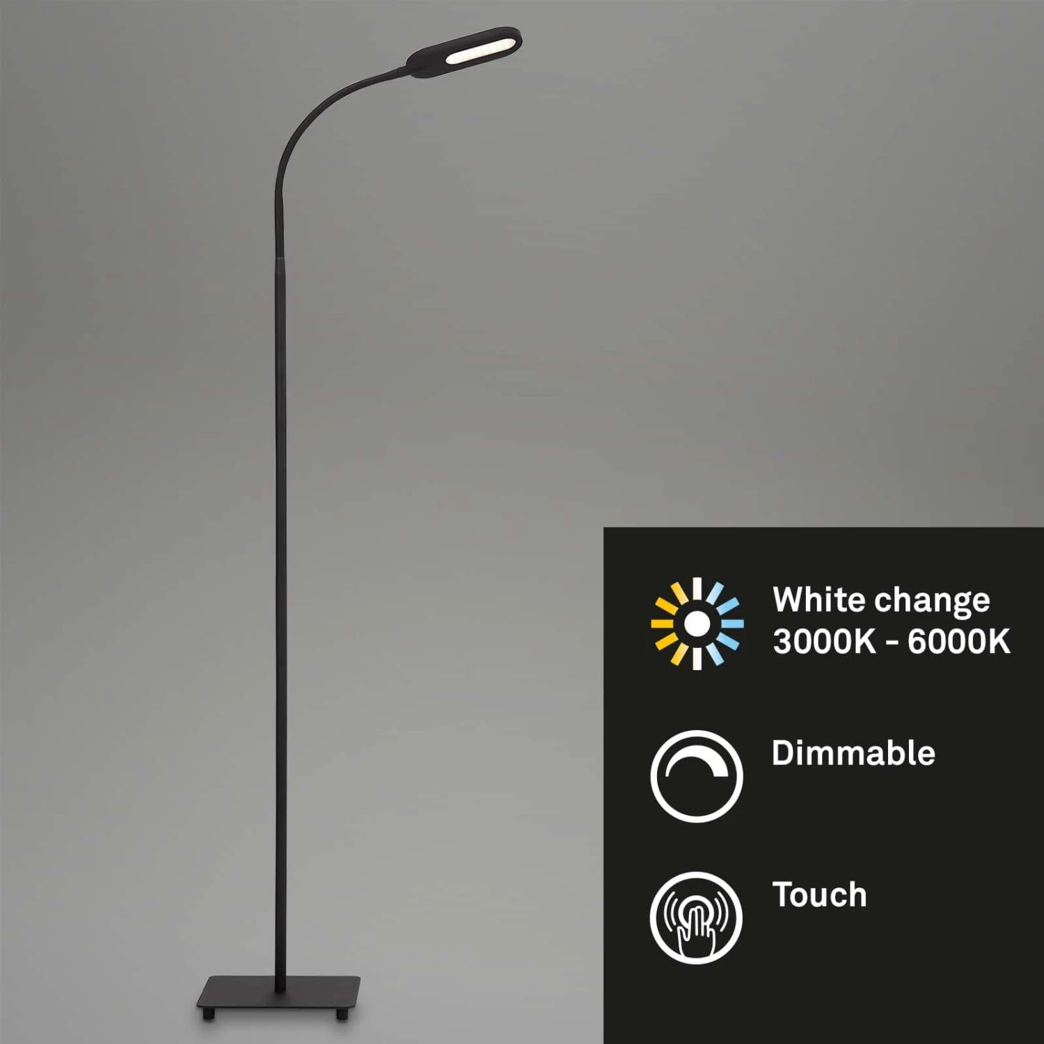 LED CCT Touch Stehleuchte 128 Cm 6,6W 600lm Schwarz 5 LED CCT Touch Stehleuchte 128 Cm 6,6W 600lm Schwarz – Bild 5