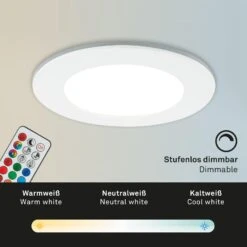 RGB-CCT LED Einbauleuchten-Set, Ø9,2 Cm, 3x LED, 4,8 W, 450 Lm, Weiß -Briloner Store 0fb438addd27b7b74317b22775e59def