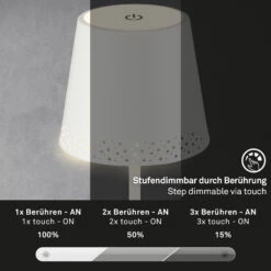 LED Akku-Tischleuchte 38 Cm 2,6W 280lm Weiß -Briloner Store 0fc8e436c1d6dfe90c7506f37fd4f9ba