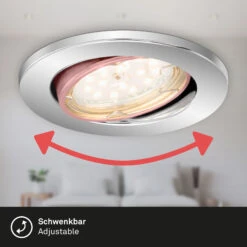 3er Set LED Einbauleuchte, Ø 8,6 Cm, 5 W, Chrom 9 3er Set LED Einbauleuchte, Ø 8,6 Cm, 5 W, Chrom -Briloner Store 100c0144669dd8893efa59774b82c247