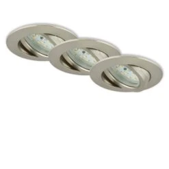 3er Set LED Einbauleuchte, Ø 8,2 Cm, 5,5 W, Matt-Nickel -Briloner Store 10d4bde926c0504b08f4863a8b05f274
