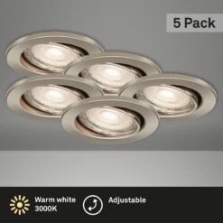 5er Set LED Einbauleuchte, Ø 8,6 Cm, 3,5 W, Nickel -Briloner Store 11fbc6e23bfb768419a258247e6374d9