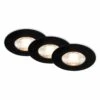 3er Set LED Einbauleuchte, 6,5 Cm, 3x 3,6W, 350lm, Schwarz