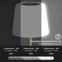 LED Akku Tischleuchte Ø12,5 Cm, LED-Modul, 3W, 350 Lm, Schwarz -Briloner Store 154dd33d5077b20c8ea6a5f2c2d14083