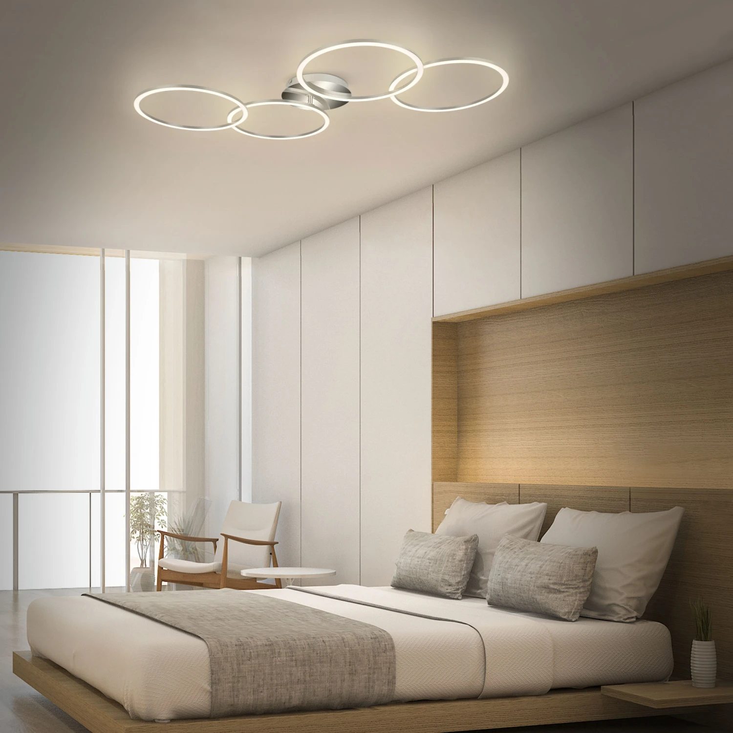 CCT LED Deckenleuchte, 95,8 Cm, 30 W, Alu-Chrom 2 CCT LED Deckenleuchte, 95,8 Cm, 30 W, Alu-Chrom – Bild 2