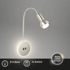 Backlight Wandleuchte, 39 Cm, 1x E14, Max. 10W, Matt-nickel -Briloner Store 19959fe4a79d9b63da10f410749168c4