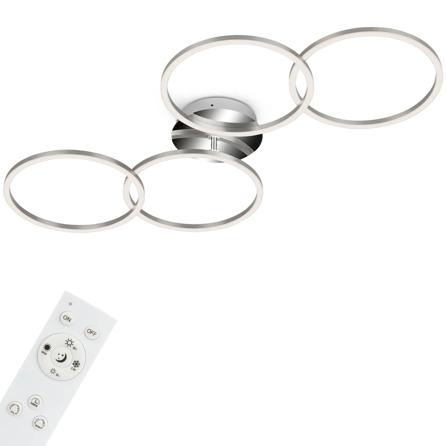 CCT LED Deckenleuchte, 95,8 Cm, 30 W, Alu-Chrom 6 CCT LED Deckenleuchte, 95,8 Cm, 30 W, Alu-Chrom – Bild 6