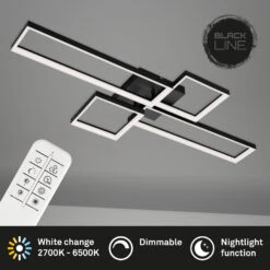 LED CCT Frame 110 Cm 40W 2x800lm 2x2200lm Schwarz -Briloner Store 1aa9bd97a74ad367790e87f9fef22b00