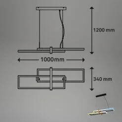 LED Pendelleuchte, 120 Cm, Timer, 44W, 400lm, Schwarz Mit Holz -Briloner Store 1b9d84e1f8b5b590a836354259755339