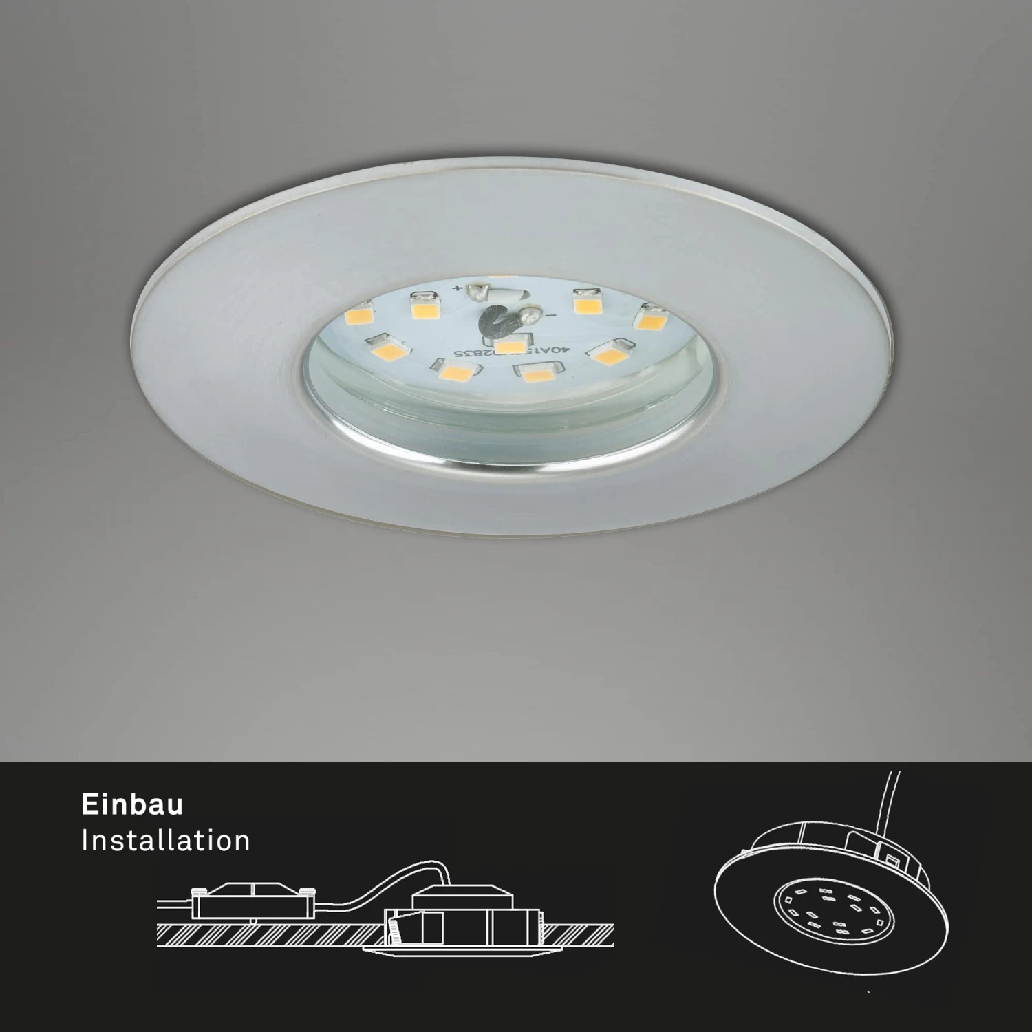 3er Set LED Einbauleuchte, Ø 7,5 Cm, 6,5 W, Alu 4 3er Set LED Einbauleuchte, Ø 7,5 Cm, 6,5 W, Alu – Bild 4