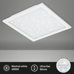 STERNENHIMMEL LED Panel, 59,5 Cm, 4100 LUMEN, 38 WATT, Weiß -Briloner Store 20eec3dcd724eeae6721a32fba825f6f