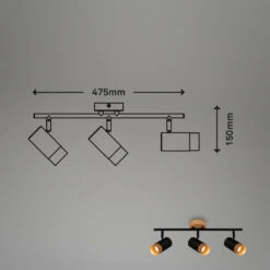Briloner Plek Wandleuchte, Schwenkbar, Holz, 3-flammig, Schwarz -Briloner Store 22c97c2123a797f37a182dbdfb9efad1