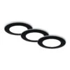 CCT LED Einbauleuchten-Set, Ø9,2 Cm, 3x LED, 4,8 W, 450 Lm, Schwarz