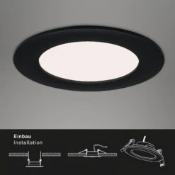 3er Set LED Einbauleuchte, Ø 12 Cm, 7 W, 600 Lm, Schwarz -Briloner Store 23ffab278bee244603322547d307d279