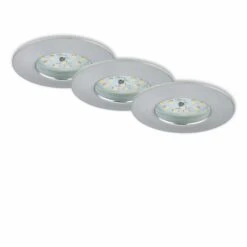 3er Set LED Einbauleuchte, Ø 7,5 Cm, 6,5 W, Alu
