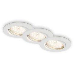 3er Set LED Einbauleuchte, Ø 8,6 Cm, 5 W, Weiß
