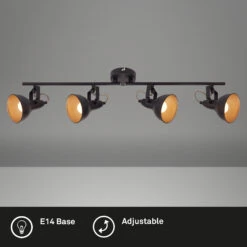 Briloner Soft Deckenstrahler, Schwenkbar, 4-flammig, Schwarz-Gold -Briloner Store 25b83912e0b7e37ab6e484fa19b45d8f