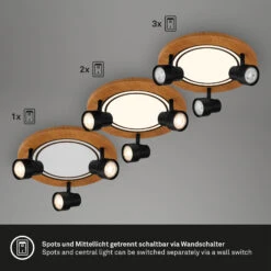 Deckenleuchte, 30 Cm, 3x GU10, Max. 9W, Schwarz -Briloner Store 25c1ca52b58c83add28ccfe757198957