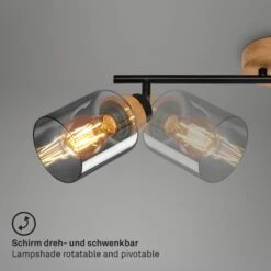 Briloner Hema Deckenstrahler, Rauchglas, Schwenkbar, 3-flammig, Holzbasis -Briloner Store 25ec7fa119494f5126ad4c6a62cd7540