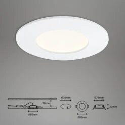 3er Set LED Einbauleuchte, Ø 8,5 Cm, 6 W, Weiß -Briloner Store 26d775f0264cec66457749d1f8653990