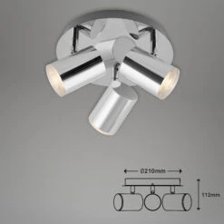 LED Spotleuchte Ø 21 Cm 3xGU10 Max. 5W Chrom -Briloner Store 28483d602439d8897ba79a7a9969f2c5