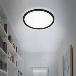 Briloner Slim LED Deckenleuchte, Backlight, Flach, Rund, 42cm, Schwarz -Briloner Store 2a18431d3028e87f79f103684d25b928