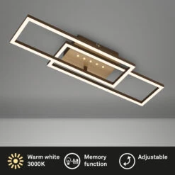 LED Deckenleuchte, 56 Cm, Memory, 30W, 2850lm, Braun-gold 12 LED Deckenleuchte, 56 Cm, Memory, 30W, 2850lm, Braun-gold -Briloner Store 2a384e00588d8573e8f67058b7ef0208