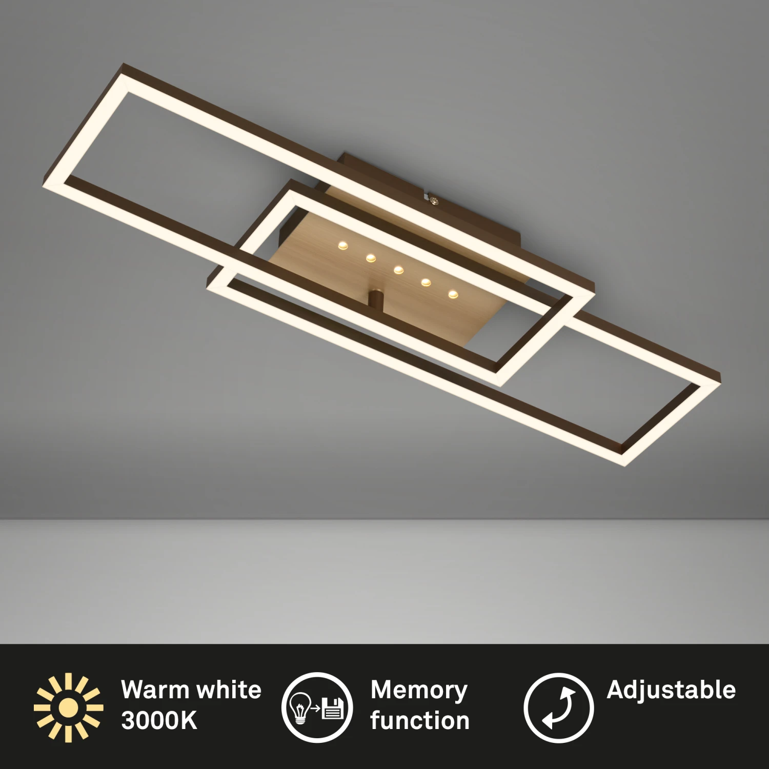 LED Deckenleuchte, 56 Cm, Memory, 30W, 2850lm, Braun-gold 6 LED Deckenleuchte, 56 Cm, Memory, 30W, 2850lm, Braun-gold – Bild 6