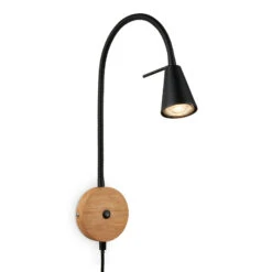 Wandleuchte, 1x GU10, 4,8W, 400lm, Schwarz