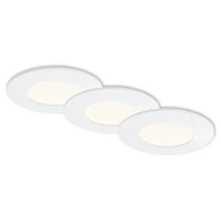 3er Set LED Einbauleuchte, Ø 8,5 Cm, 6 W, Weiß