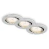 3er Set LED Einbauleuchte, Ø 8,6 Cm, 5 W, Alu