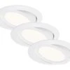 3er Set LED Einbauleuchte, Ø 14 Cm, 6,4 W, Weiß