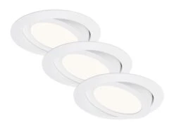 3er Set LED Einbauleuchte, Ø 14 Cm, 6,4 W, Weiß