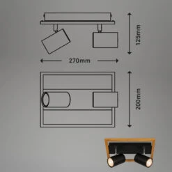 Briloner Frey Deckenstrahler, Schwenkbar, 2-flammig, Holz, Schwarz -Briloner Store 331e73f65a0f61084f68741855a4ba19