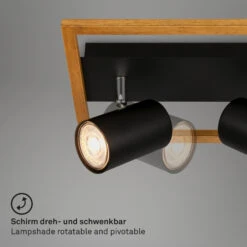 Briloner Frey Deckenstrahler, Schwenkbar, 2-flammig, Holz, Schwarz -Briloner Store 37647d803d43eb421770c60e1e62e998