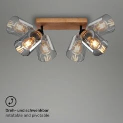 Briloner Royk Deckenstrahler, Rauchglas, Schwenkbar, 2-flammig, Holzbasis 8 Briloner Royk Deckenstrahler, Rauchglas, Schwenkbar, 2-flammig, Holzbasis -Briloner Store 384b5bddabc44b6676933cc7524541fc