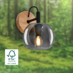 Wandleuchte, 21 Cm, 1x E14, Max. 10W, Holzfarben -Briloner Store 39a1c5820fc251bbac41b77119d8bd66