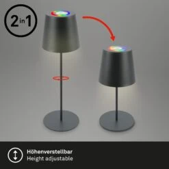 Briloner Tischlampe Kabellos, Touch, Buntes RGB+W Licht, Höhenverstellbar -Briloner Store 3af978eb7f3b24ddb21706cb4dabafdc