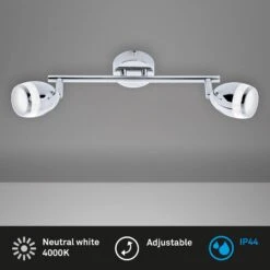 LED Spotleuchte 32,4 Cm 2x4W 350lm Chrom -Briloner Store 3b1bcf1c0dfc8cccac0cce47d6d06129