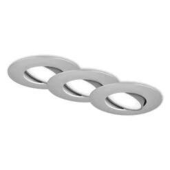 3er Set LED Einbauleuchte, 9 Cm, 3x 4,9W, 480lm, Chrom-matt