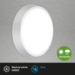 LED Außenleuchte Ø 27 Cm 24W 2160lm Silber 9 LED Außenleuchte Ø 27 Cm 24W 2160lm Silber -Briloner Store 3de668bc20aa2d5f36daabcdb3142cc4