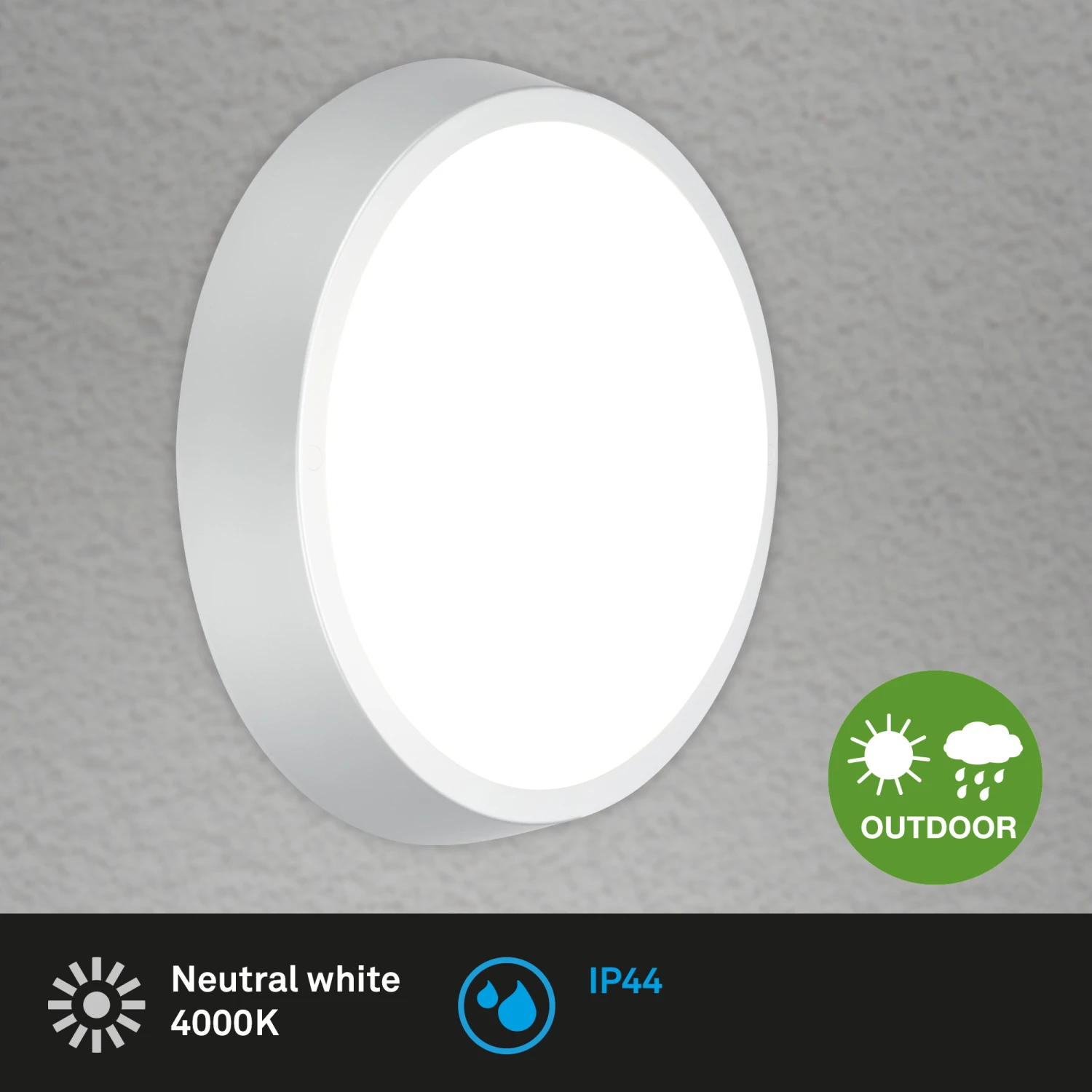 LED Außenleuchte Ø 27 Cm 24W 2160lm Silber 5 LED Außenleuchte Ø 27 Cm 24W 2160lm Silber – Bild 5