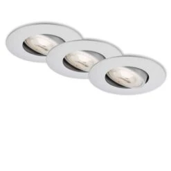 3er Set LED Einbauleuchte, Ø 9 Cm, Schwenkbar, 5 W, Chrom-Matt