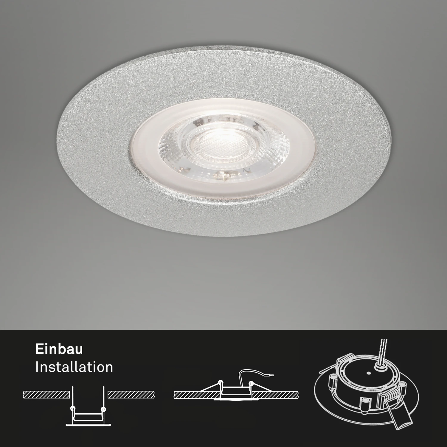 3er Set LED Einbauleuchte, Ø 9 Cm, 5 W, Chrom-Matt 7 3er Set LED Einbauleuchte, Ø 9 Cm, 5 W, Chrom-Matt – Bild 7