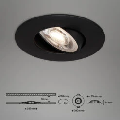 3er Set LED Einbauleuchte, Ø 9 Cm, Schwenkbar, 5 W, Schwarz -Briloner Store 3er set led einbauleuchte schwarz 0bd90e6780bc80093adc029d25d5f6a0
