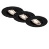 3er Set LED Einbauleuchte, Ø 9 Cm, Schwenkbar, 5 W, Schwarz