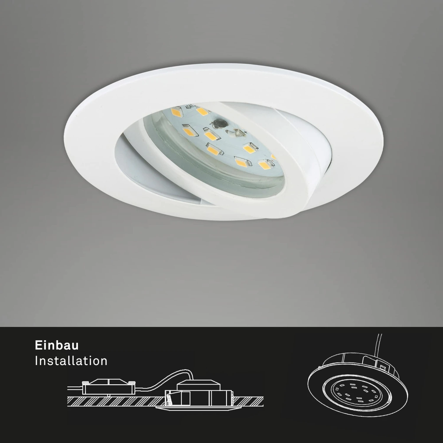3er Set LED Einbauleuchte, Ø 8,2 Cm, 5,5 W, Weiß 3 3er Set LED Einbauleuchte, Ø 8,2 Cm, 5,5 W, Weiß – Bild 3